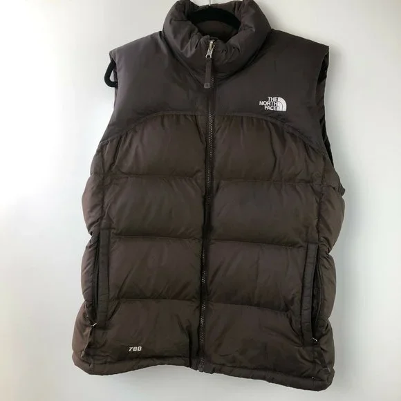 The North Face Nuptse Puffer Vest 700 DOWN Full Zip Brown Women’s Size XL - Picture 12 of 12